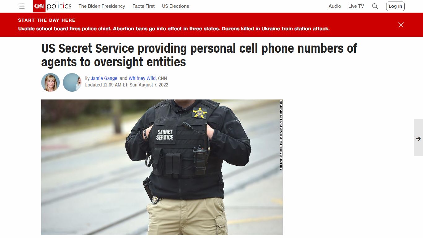 US Secret Service providing personal cell phone numbers of agents to ...